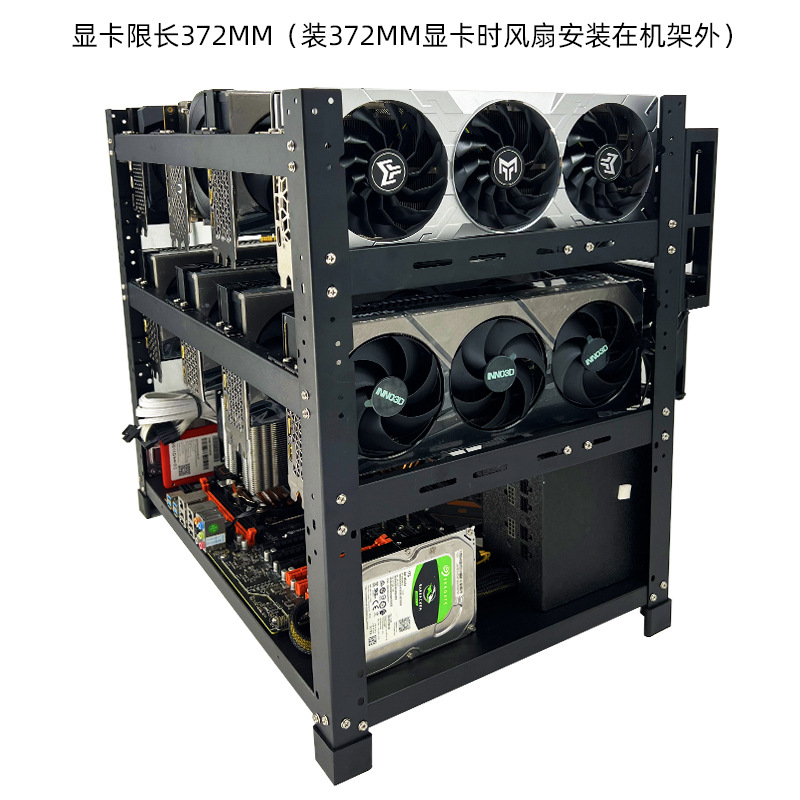 Rak GPU Terbuka yang Dapat Dit - Gpu Mining Rig Frame 8 Gpu ulasan dan harga