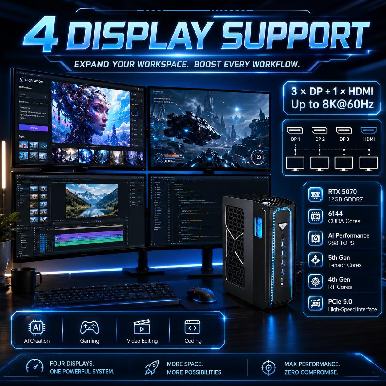 Msecore Liquid Cooling Mini PC - Desktop Gaming Gpu 32Gb ulasan dan harga